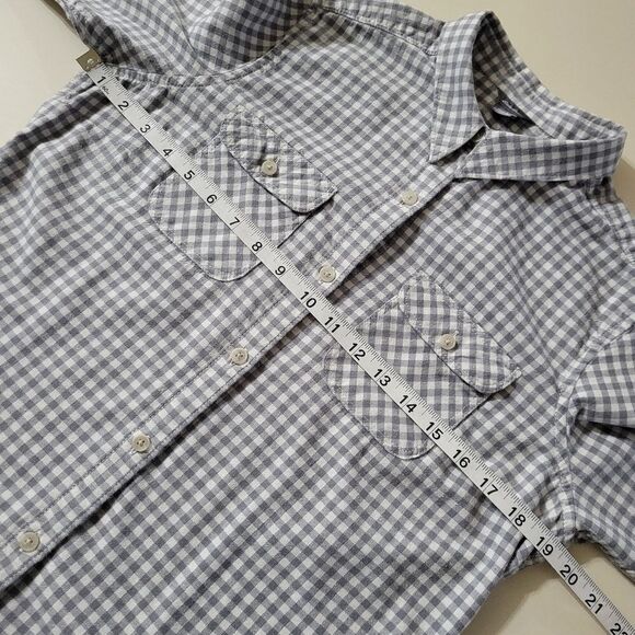 Eddie Bauer Women's Gray Check Flannel Button-Down Shirt - Picture 4 of 14